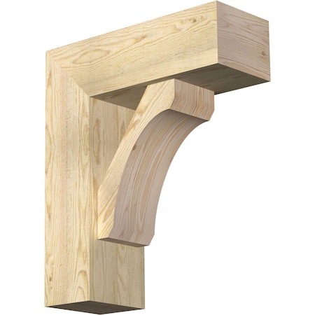 Legacy Block Rough Sawn Bracket W/ Offset Brace, Douglas Fir, 8W X 22D X 26H